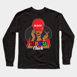 HBCU Chick Afro Hair Long Sleeve T-Shirt